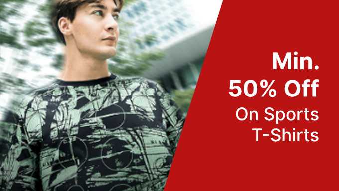 Min 50% Off On Sports T-Shirts