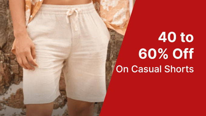 Upto 40% To 60% Off On Casual Shorts For Men