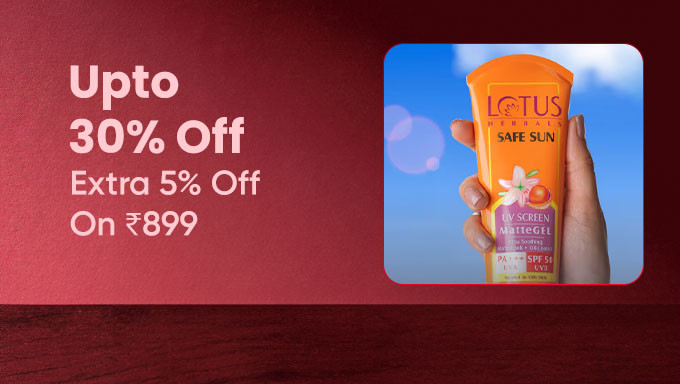 Upto 30% Off + Extra 5% Off On Order Of Rs.899 On Lotus Herbals